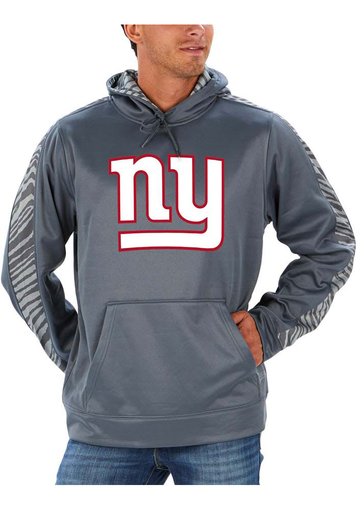 Zubaz New York Giants Mens Grey Zebra Long Sleeve Hoodie