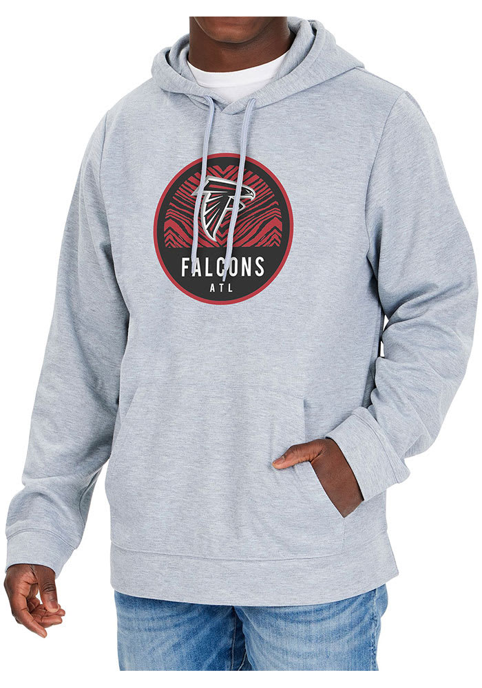 Zubaz Atlanta Falcons Mens Grey Graphic Long Sleeve Hoodie