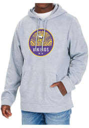 Zubaz Minnesota Vikings Mens Grey Graphic Long Sleeve Hoodie