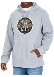 Zubaz New Orleans Saints Mens Grey Graphic Long Sleeve Hoodie