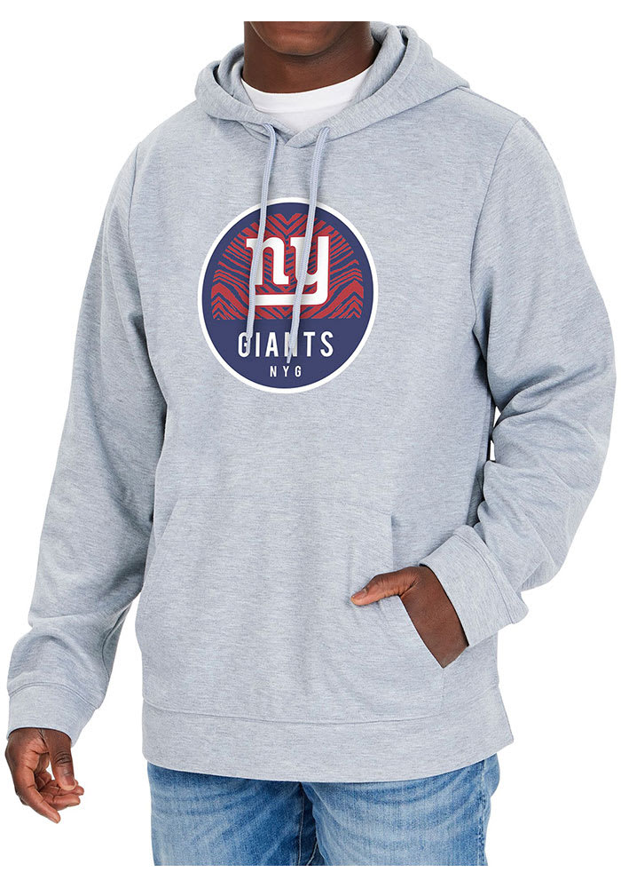 Zubaz New York Giants Mens Grey Graphic Long Sleeve Hoodie