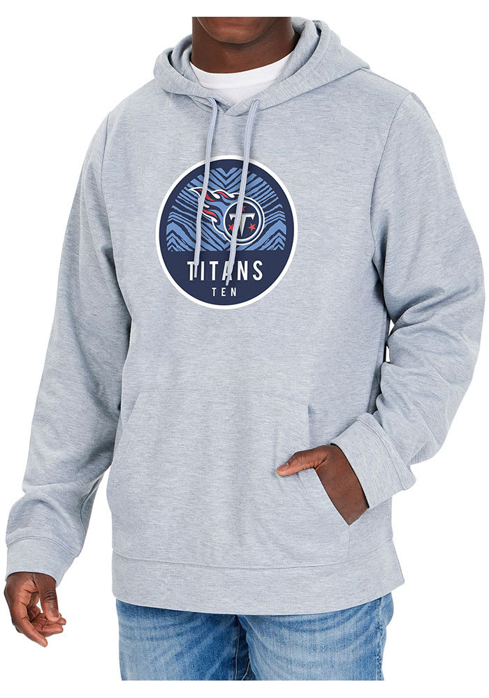 Zubaz Tennessee Titans Mens Grey Graphic Long Sleeve Hoodie
