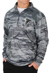 Zubaz Atlanta Falcons Mens Grey Tonal Camo Long Sleeve 1/4 Zip Pullover