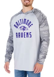 Zubaz Baltimore Ravens Mens Grey Lightweight Camo Long Sleeve Hoodie