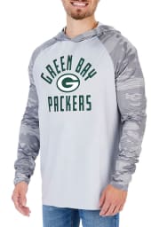 Zubaz Green Bay Packers Mens Grey Lightweight Camo Long Sleeve Hoodie
