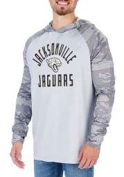 Zubaz Jacksonville Jaguars Mens Grey Lightweight Camo Long Sleeve Hoodie