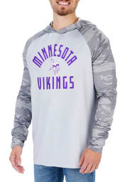 Zubaz Minnesota Vikings Mens Grey Lightweight Camo Long Sleeve Hoodie