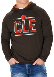 Zubaz Cleveland Browns Mens Brown Lightweight Static Long Sleeve Hoodie