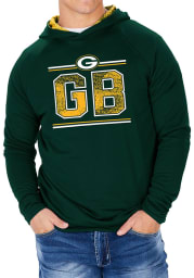 Zubaz Green Bay Packers Mens Green Lightweight Static Long Sleeve Hoodie
