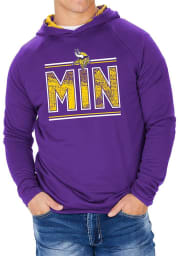 Zubaz Minnesota Vikings Mens Purple Lightweight Static Long Sleeve Hoodie