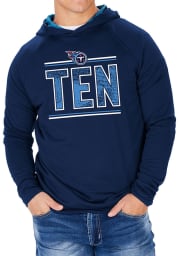 Zubaz Tennessee Titans Mens Navy Blue Lightweight Static Long Sleeve Hoodie