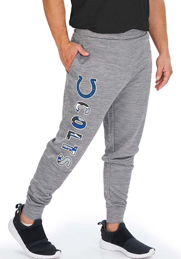 Zubaz Indianapolis Colts Mens Grey Space Dye Lines Sweatpants