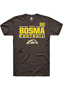 Blake Bosma Western Michigan Broncos Brown Football NIL Stacked Box Short Sleeve Player T Shirt
