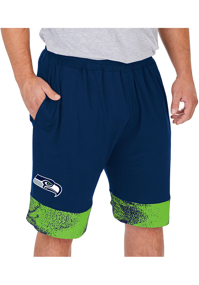 Zubaz Seattle Seahawks Mens Navy Blue Slider Shorts