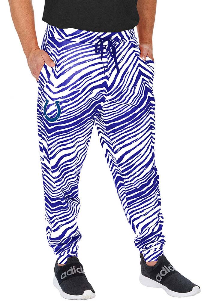Zubaz Indianapolis Colts Mens Blue Zebra Jogger Sweatpants