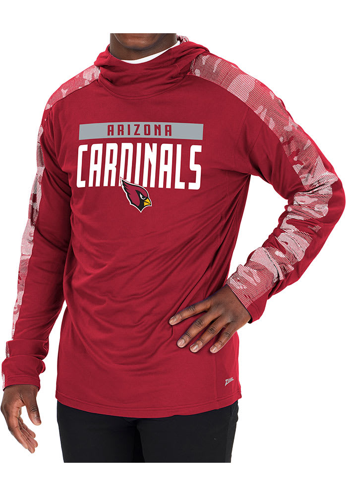 Zubaz Arizona Cardinals Mens Maroon Camo Elevated Long Sleeve Hoodie