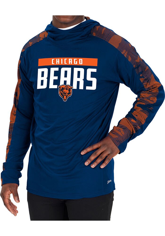 Zubaz Chicago Bears Camo Elevated Hoodie Navy Blue