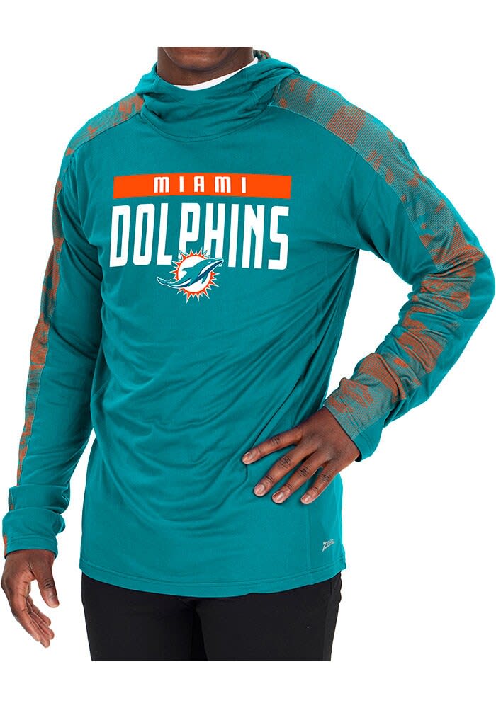 Zubaz NFL Men's Miami Dolphins Lightweight Elevated Hoodie with