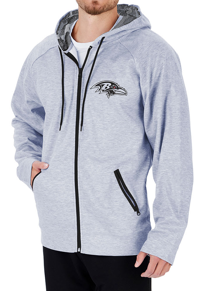 Zubaz Baltimore Ravens Mens Grey Camo Long Sleeve Full Zip Jacket