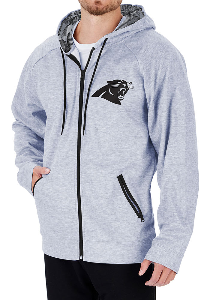 Zubaz Carolina Panthers Mens Grey Camo Long Sleeve Full Zip Jacket