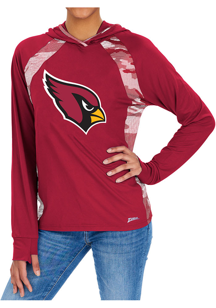 Zubaz Arizona Cardinals Womens Maroon Camo Elevated Hooded Sweatshirt