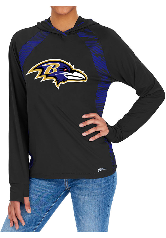 Zubaz Baltimore Ravens Womens Black Camo Elevated Hooded Sweatshirt