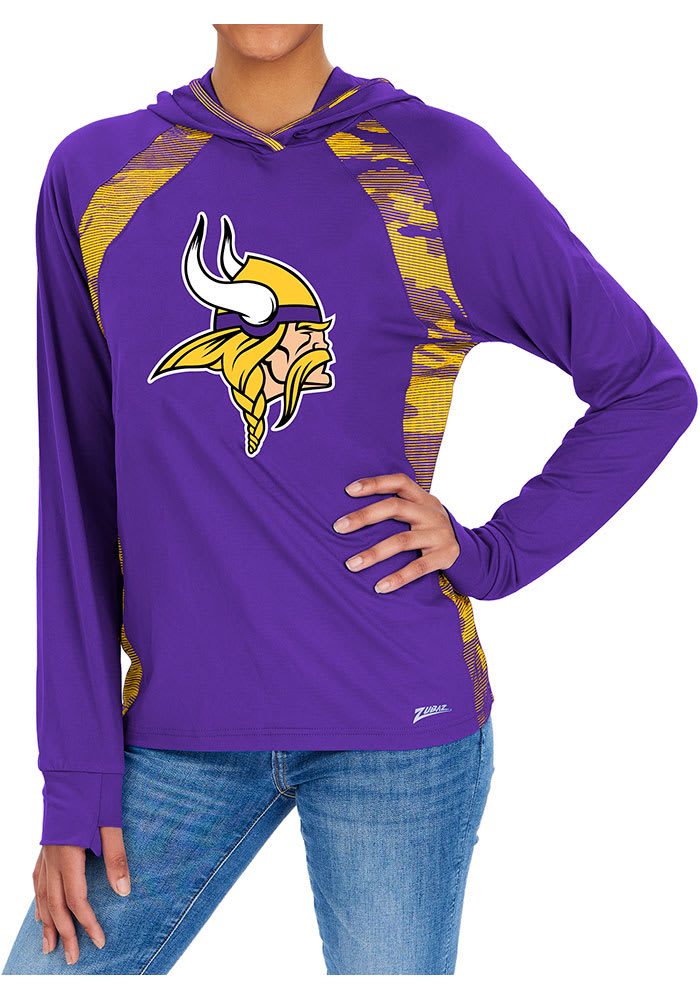 Zubaz Minnesota Vikings Womens Purple Camo Elevated Hooded Sweatshirt