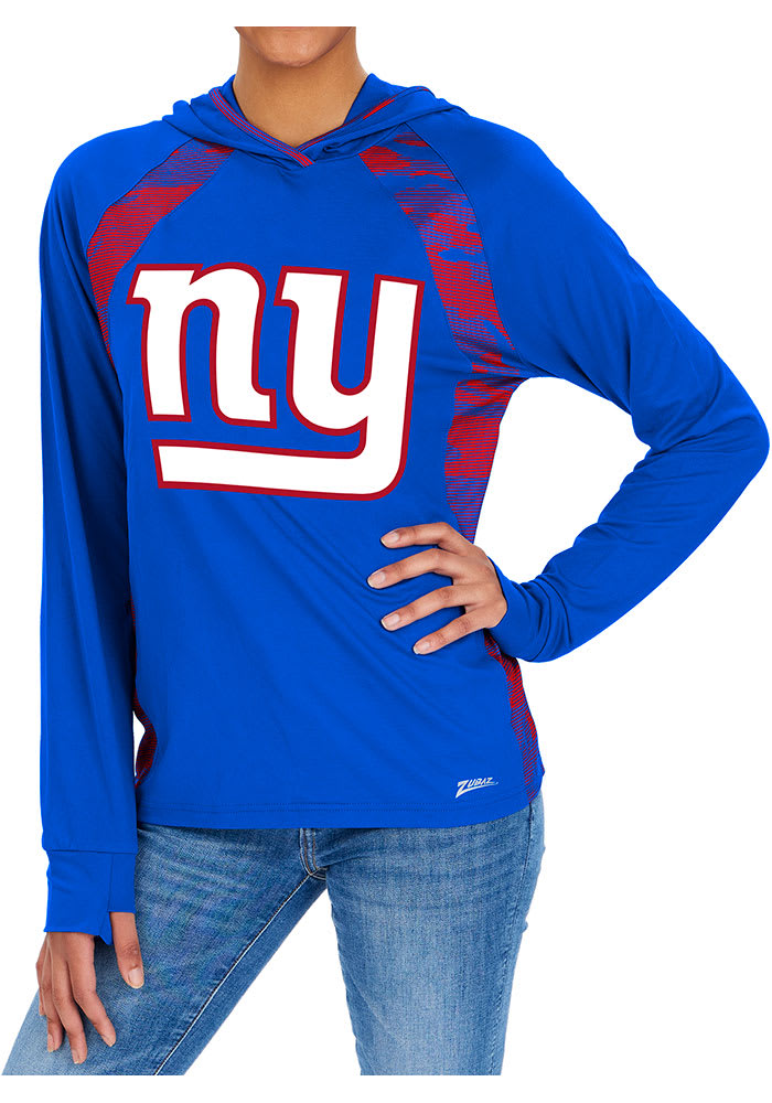 Zubaz New York Giants Womens Blue Camo Elevated Hooded Sweatshirt