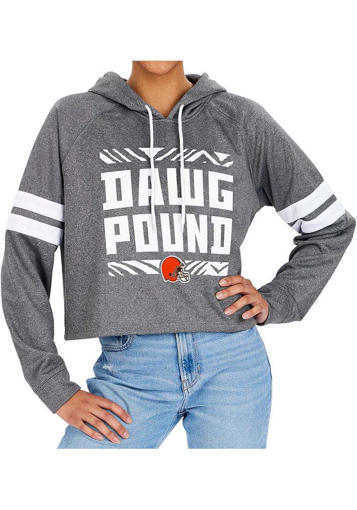 New Era Women's Cleveland Browns Space Dye Brown Long Sleeve Crop T-Shirt