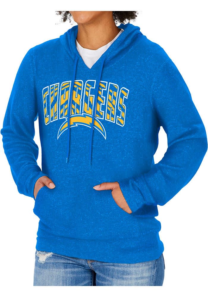 Zubaz Los Angeles Chargers Womens Blue Marled Soft Hooded Sweatshirt