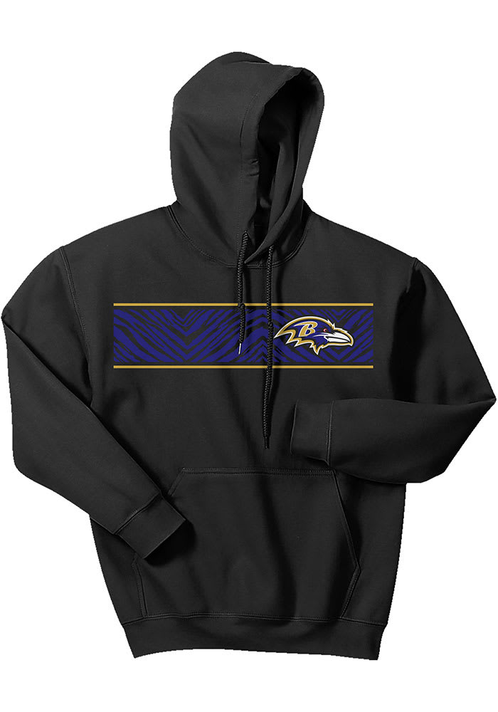 Zubaz Baltimore Ravens Mens Purple GRAPHIC LOGO Long Sleeve Hoodie