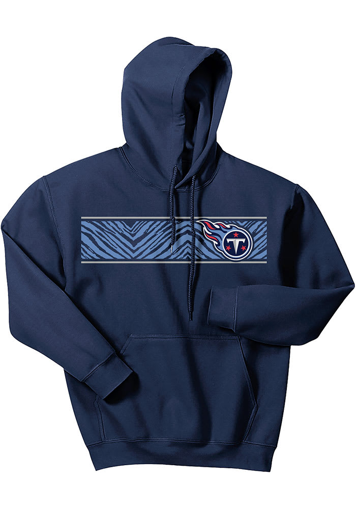 Zubaz Tennessee Titans Mens Navy Blue GRAPHIC LOGO Long Sleeve Hoodie