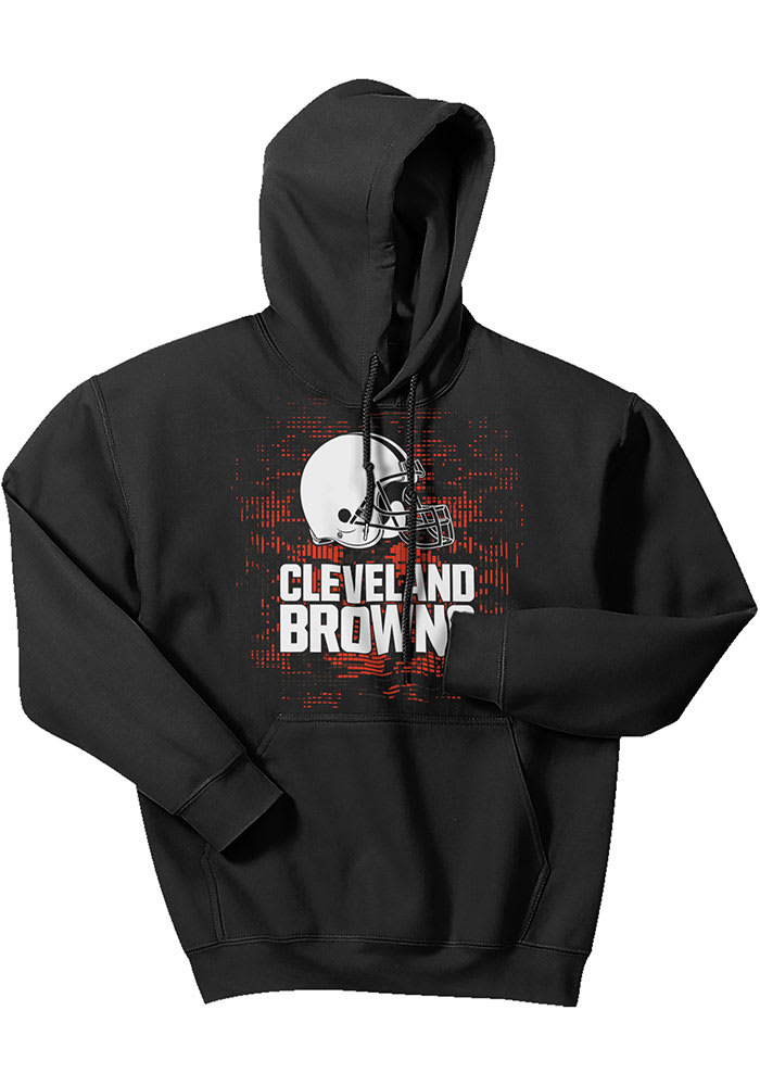 Zubaz Cleveland Browns Mens Black DIGITAL LOGO Long Sleeve Hoodie