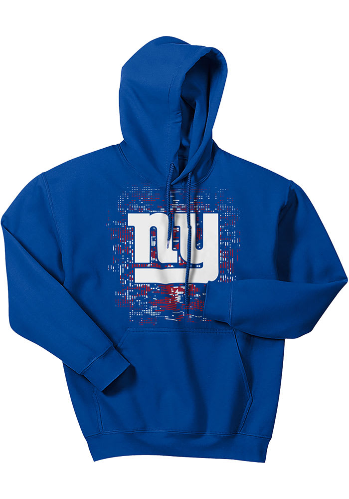 Zubaz New York Giants Mens Blue DIGITAL LOGO Long Sleeve Hoodie