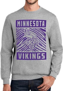 Zubaz Minnesota Vikings Mens Grey Zebra Graphic Long Sleeve Crew Sweatshirt