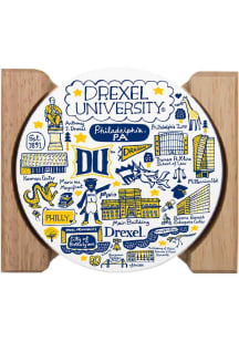 White Drexel Dragons 4pk Julia Gash Coaster