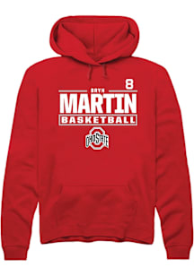 Bryn Martin Ohio State Buckeyes Mens Red NIL Stacked Box Player Hood