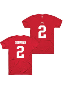 Caleb Downs Rally Mens Red Ohio State Buckeyes NIL Shirzee Player T Shirt