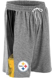 Zubaz Pittsburgh Steelers Mens Grey Space Dye Shorts
