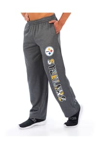 Zubaz Pittsburgh Steelers Mens Charcoal Poly-Fleece Sweatpants