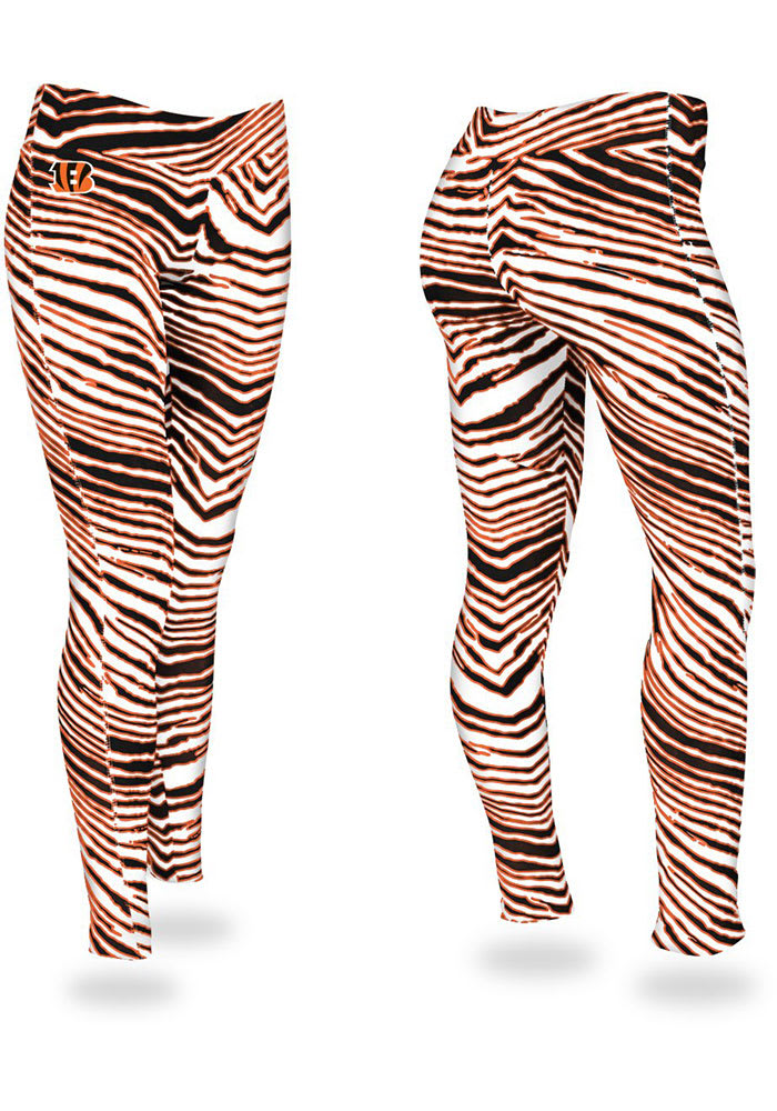 Men's Cincinnati Bengals Zubaz Black/Orange Zebra Pants