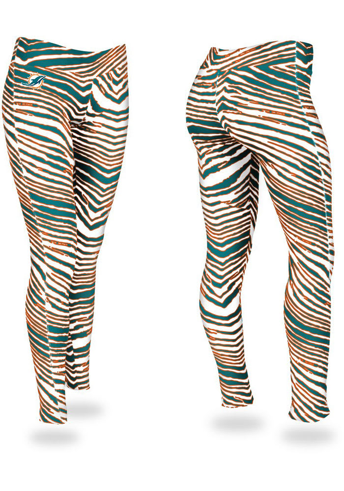 Zubaz Miami Dolphins Womens Orange Zebra Pants