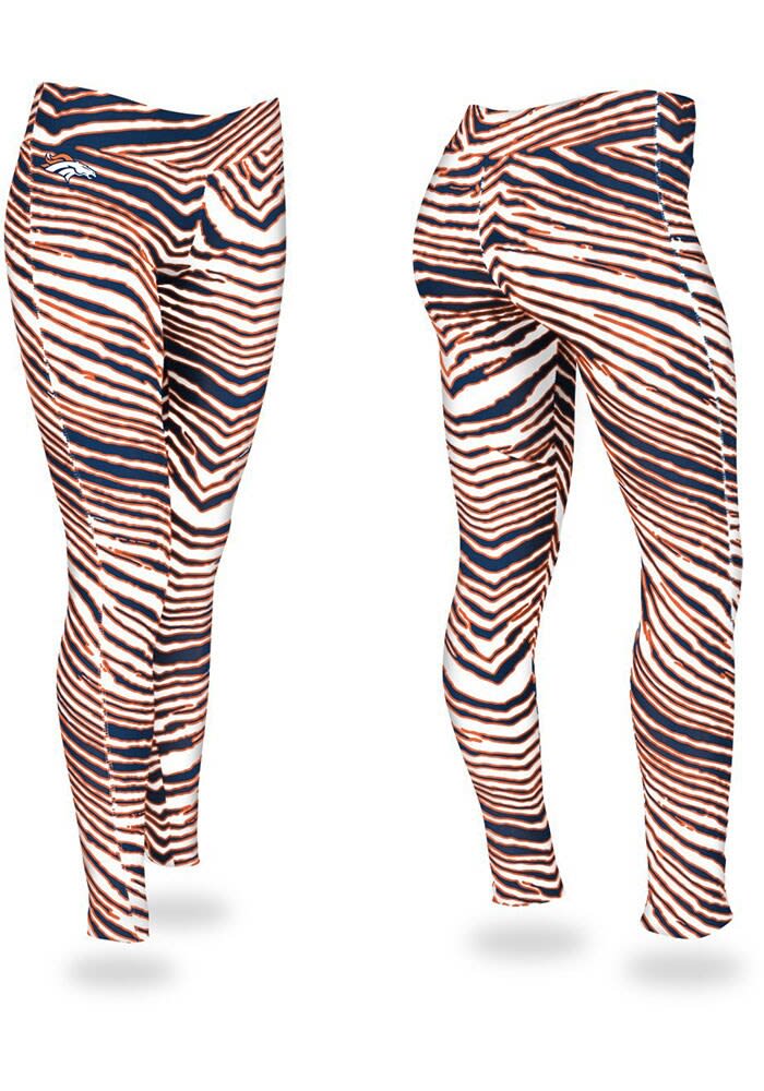 Denver Broncos Zebra Pants, Navy Blue/Orange