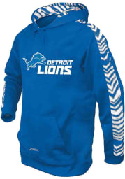 Zubaz Detroit Lions Mens Blue Solid With Camo Hood