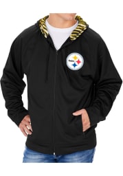 Zubaz Pittsburgh Steelers Mens Black Bob Top Long Sleeve Full Zip Jacket