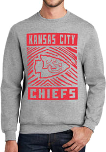 Zubaz Kansas City Chiefs Mens Grey Zebra Graphic Long Sleeve Crew Sweatshirt