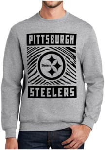 Zubaz Pittsburgh Steelers Mens Grey Zebra Long Sleeve Crew Sweatshirt