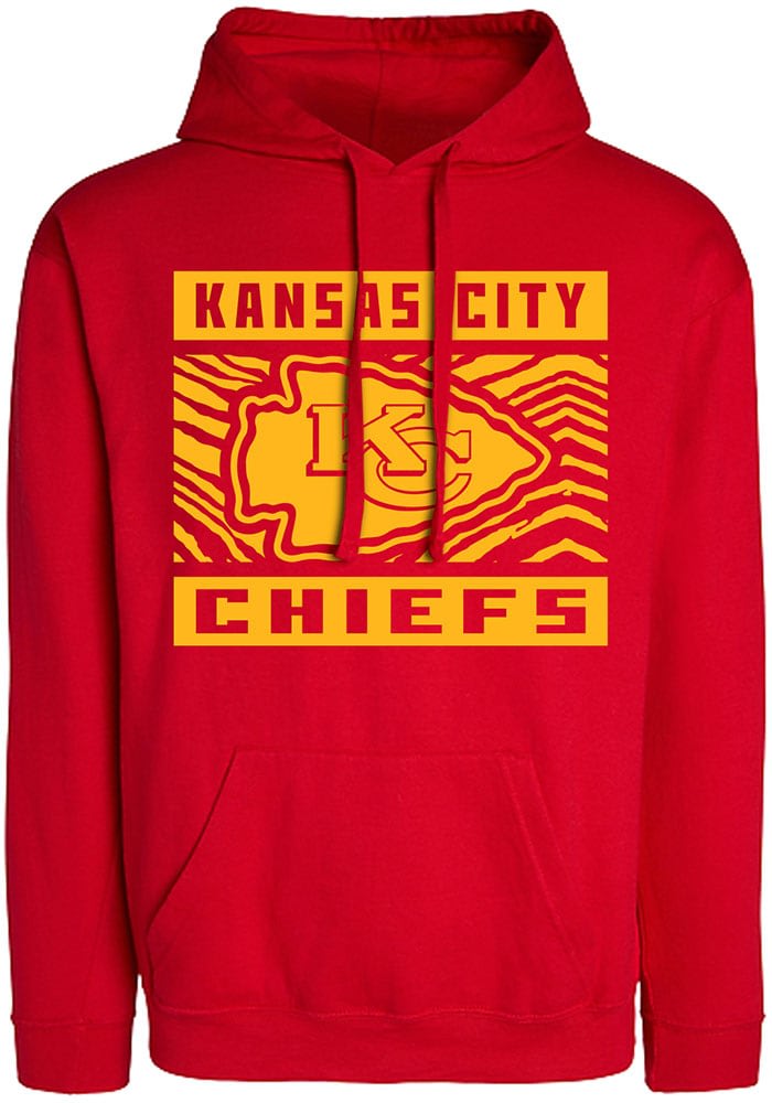 Kansas City Chiefs Zebra Slub Hoodie, Red/Gold