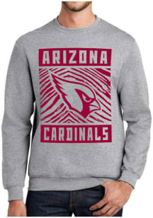 Zubaz Arizona Cardinals Mens Grey Zebra Long Sleeve Crew Sweatshirt