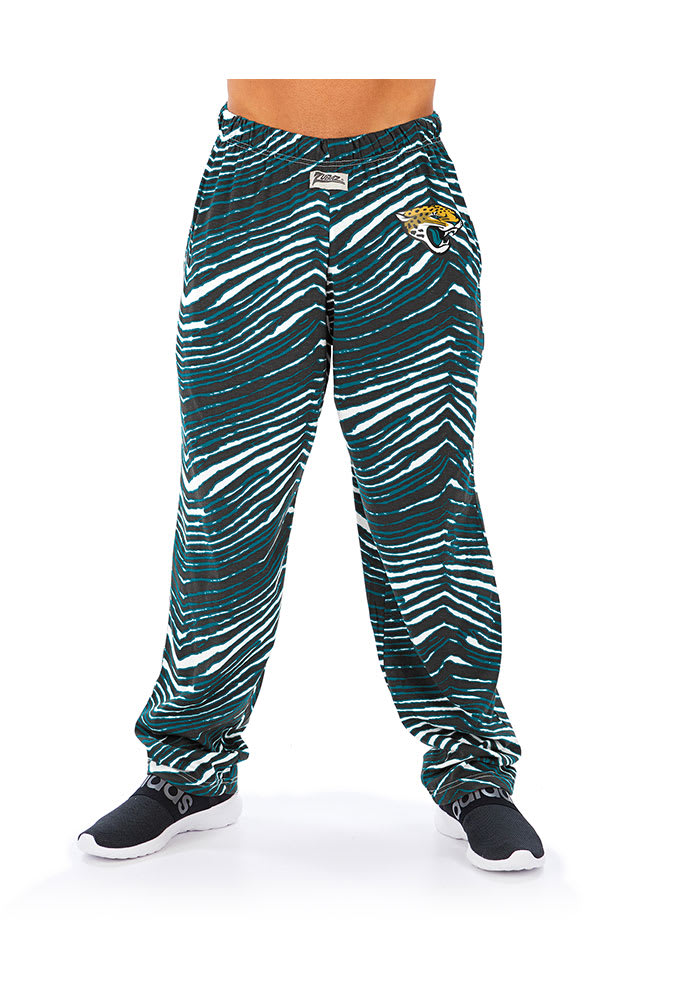 Zubaz Jacksonville Jaguars Mens Blue Traditional Three Color Zebra Sleep Pants